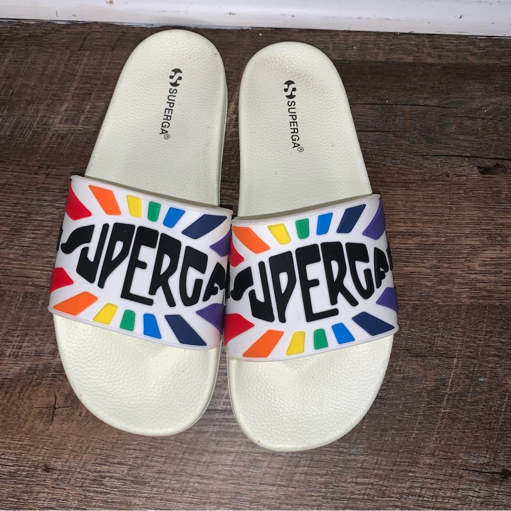 Superga Rainbow Slide Sandals - Picture 1 of 4